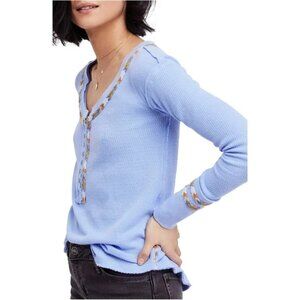 We The Free Light Blue Thermal Tee Size S